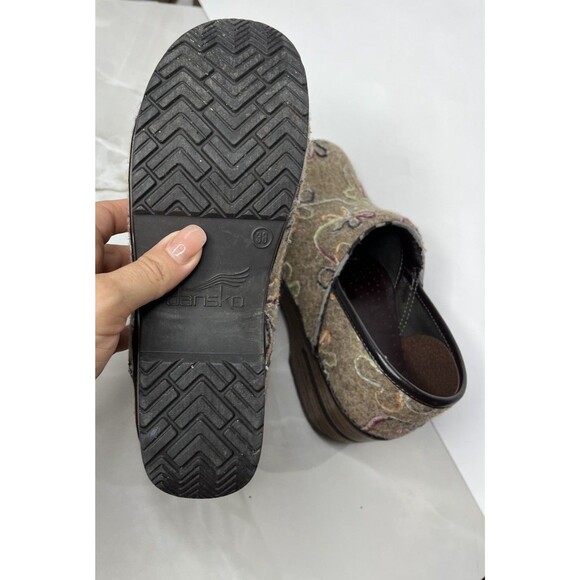 dansko professional clogs 38 Us 7.5 8 Beth Napa Brown Floral Shoes Slip On Mules - Picture 7 of 8